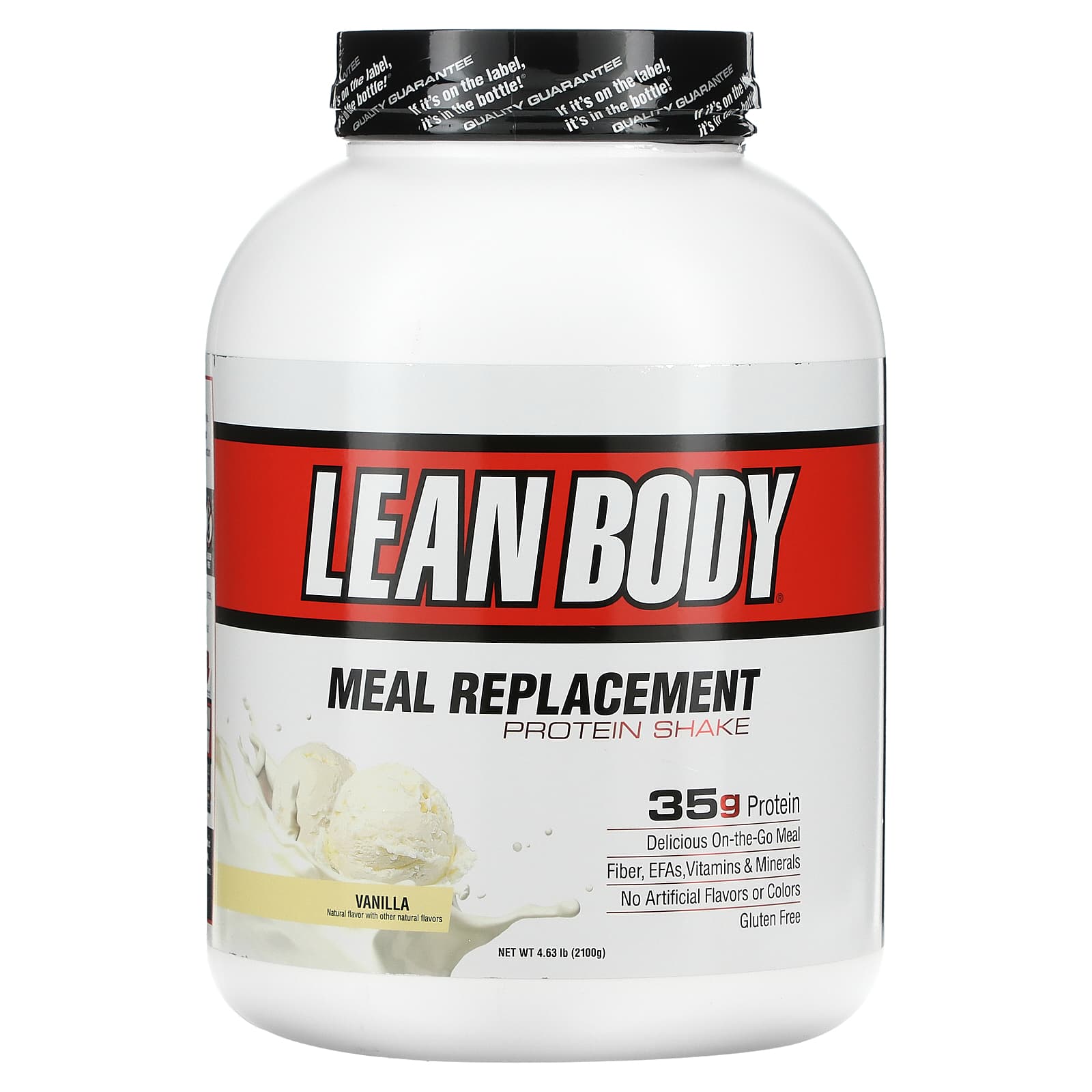 

Lean Body, протеиновый коктейль, заменитель пищи, со вкусом ванили, 2100 г (4,63 фунта), Labrada Nutrition