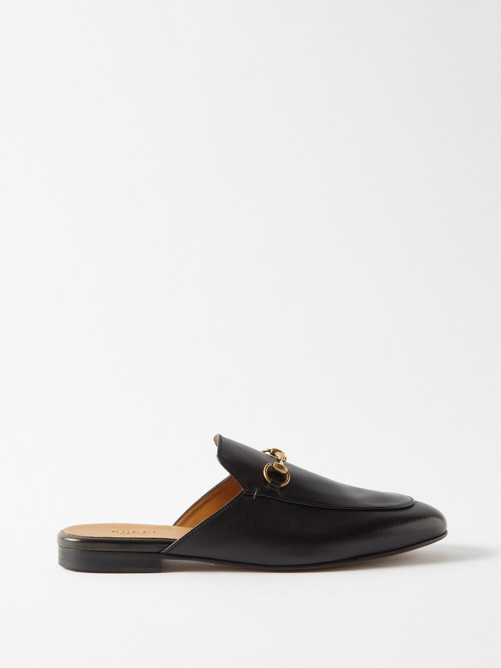 

Кожаные лоферы princetown без спинки Gucci, черный