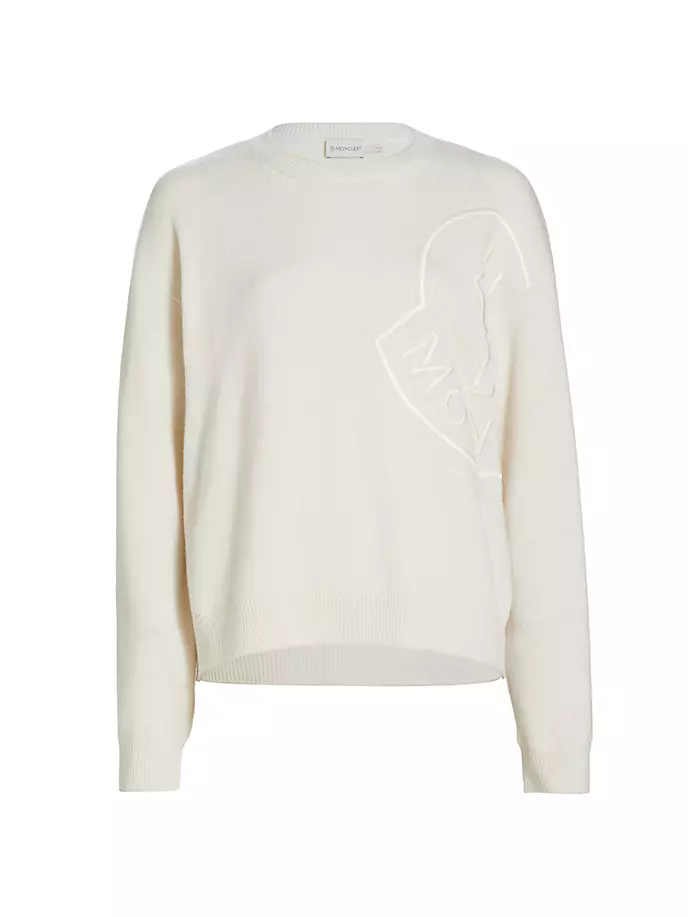 Archivio DNA Шерстяной свитер с логотипом Moncler, белый