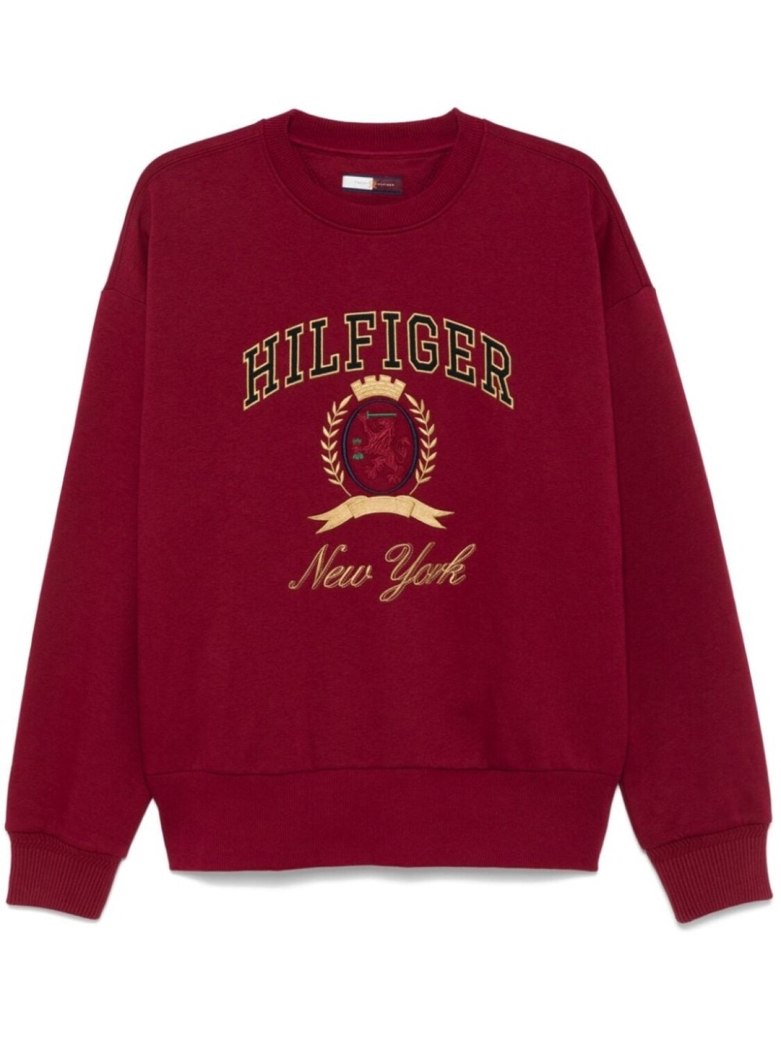 

Толстовка с круглым вырезом и вышитым гербом Tommy Hilfiger, красный