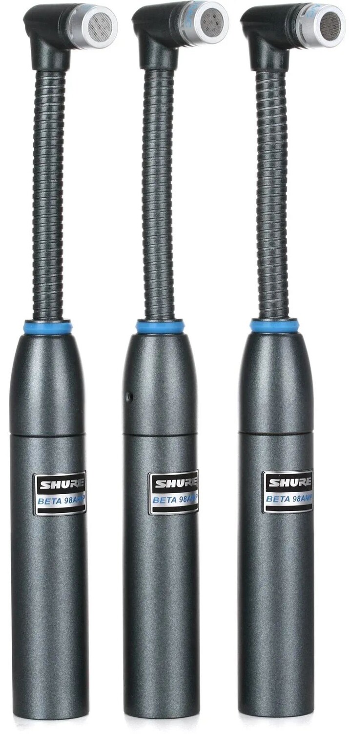 

Кардиоидный конденсаторный микрофон Shure Beta 98AMP/C-3PK на гибкой стойке с предусилителем XLR — 3 шт.