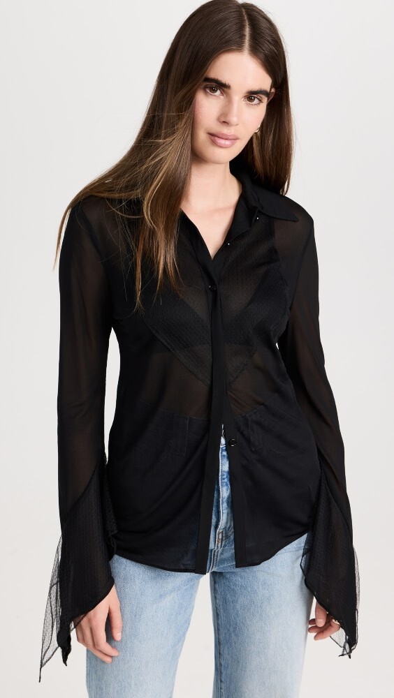 

Блуза Victoria Beckham Double Layer Draped, черный