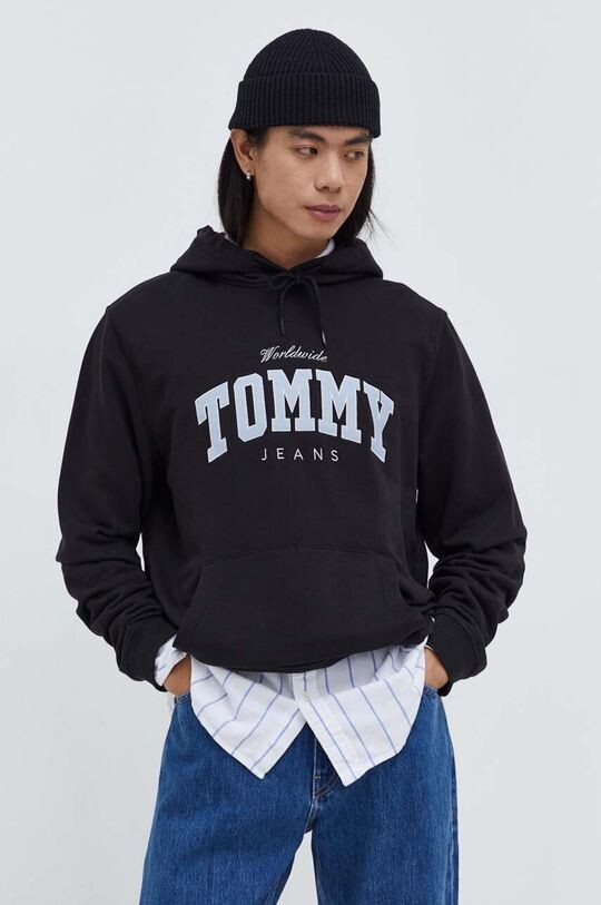 Хлопковая толстовка Tommy Jeans, черный