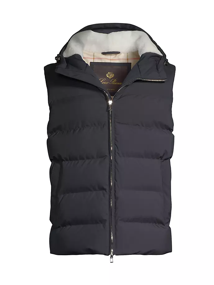 

Церматт Пуховой жилет с капюшоном Loro Piana, синий