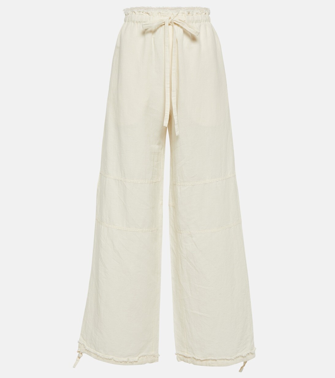 

Широкие брюки из хлопка и льна ACNE STUDIOS, белый