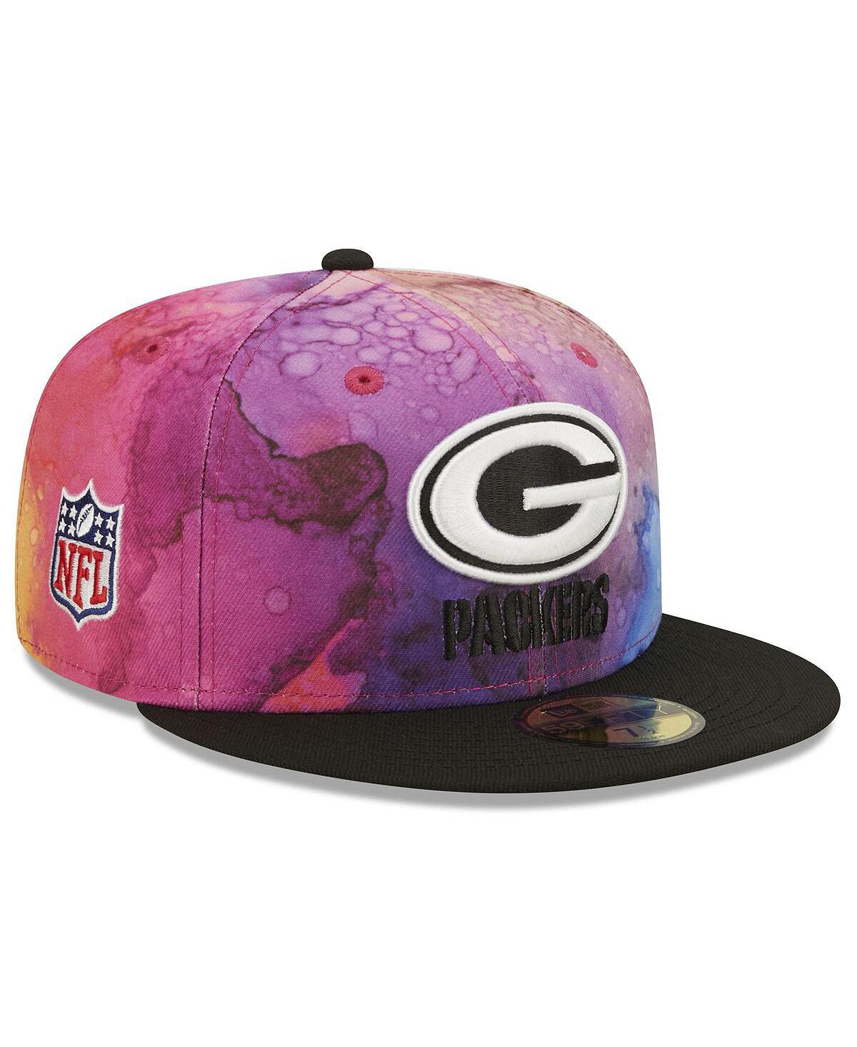 Мужская облегающая шляпа Green Bay Packers 2022 NFL Crucial Catch 59FIFTY розового и черного цвета New Era