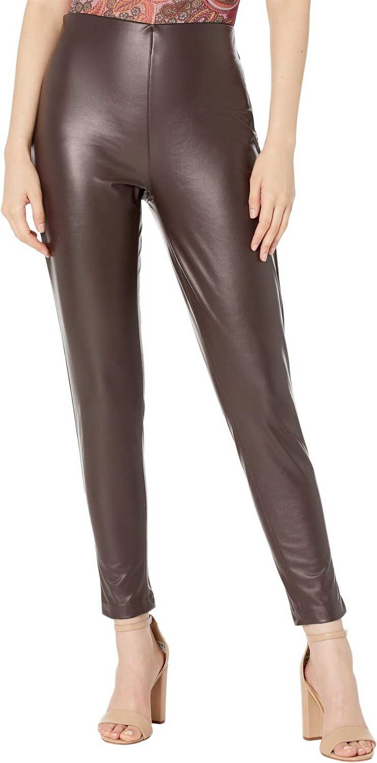 

Брюки без застежек из эластичной кожи Vince Camuto, цвет Deep Espresso