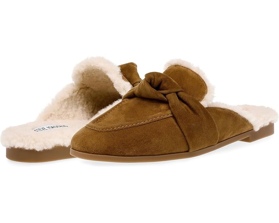 Балетки Steve Madden Chart, цвет Cognac Suede Faux Fur