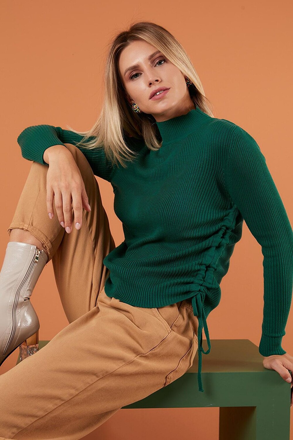 

Свитер со сборками Half Fisherman Knitwear 6329531 Lela, зеленый