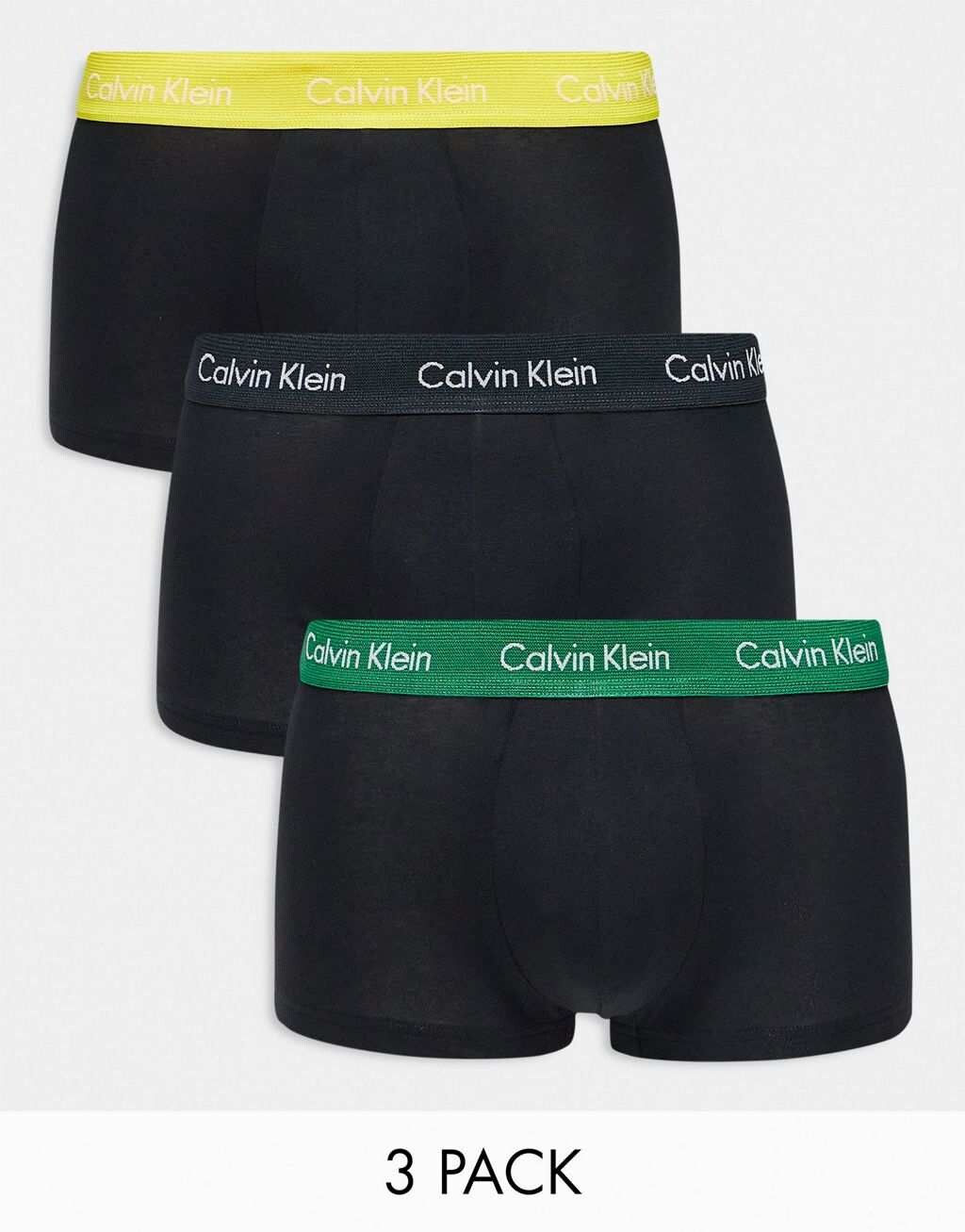 

Набор из трех черных хлопковых плавок стрейч с низкой посадкой Calvin Klein