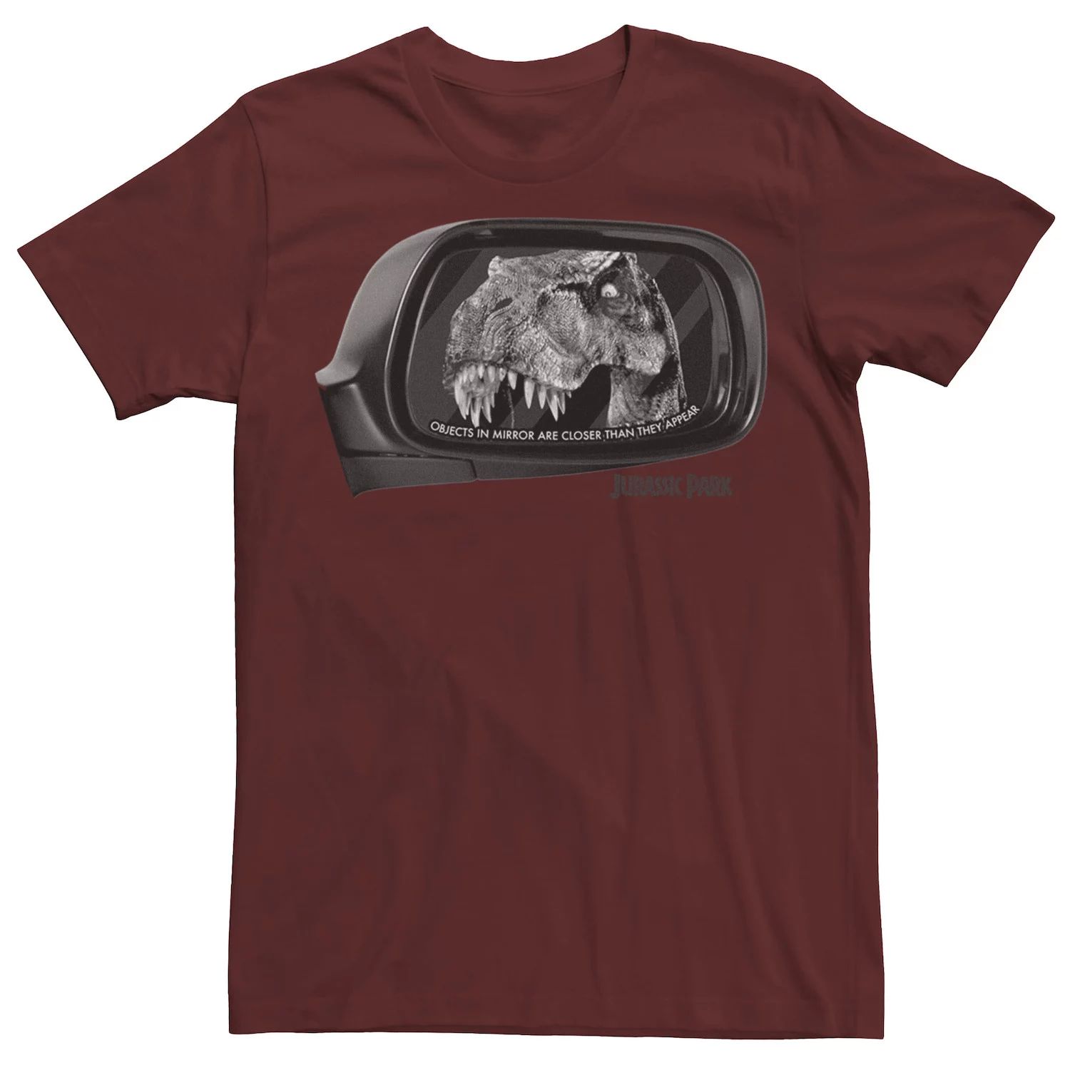 Мужская футболка Jurassic Park T-Rex In Car Side Mirror Licensed Character