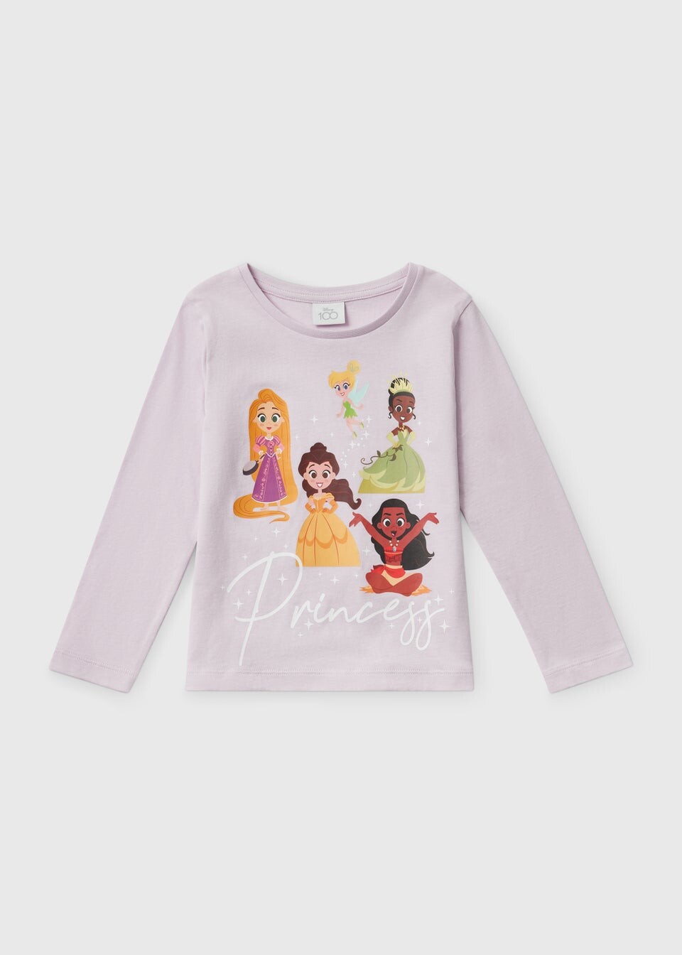 

Детская сиреневая футболка Disney Princess Sparkle (3–9 лет), серебрянный