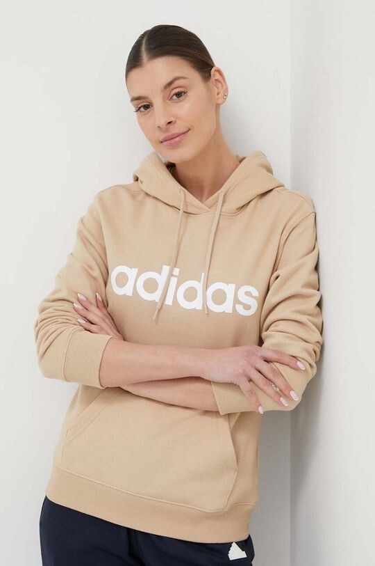 

Хлопковая толстовка adidas, бежевый
