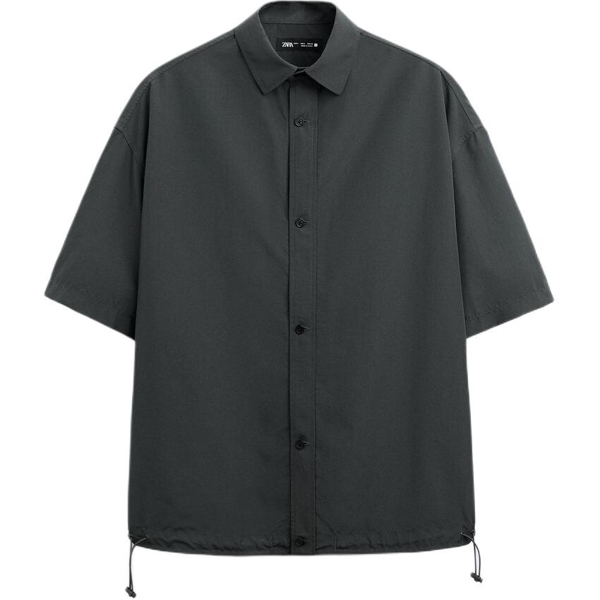

Рубашка мужская угольно-серая Zara, серый