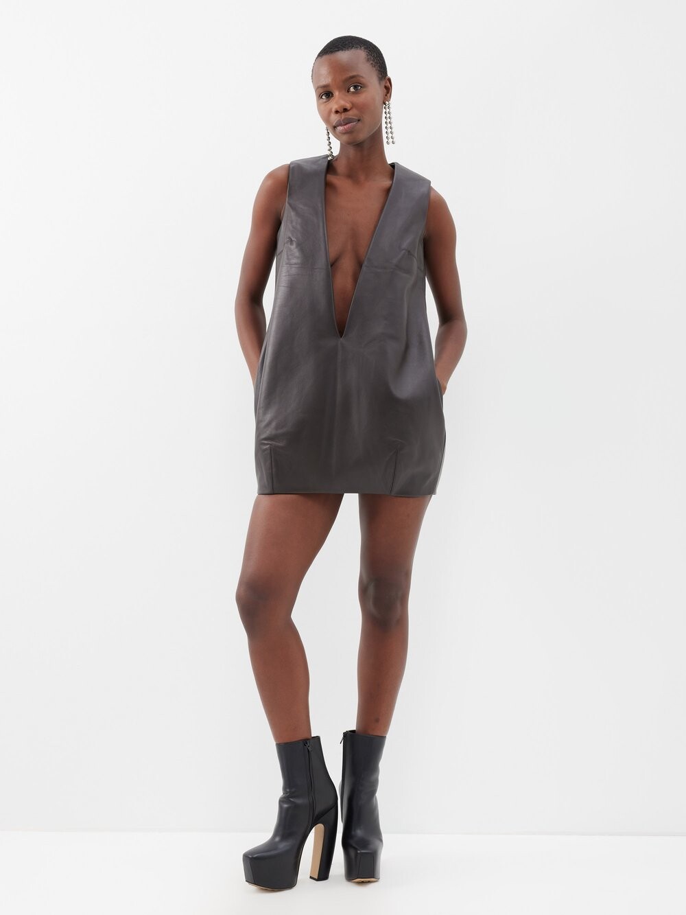 

Кожаное платье мини marcella 16Arlington, коричневый