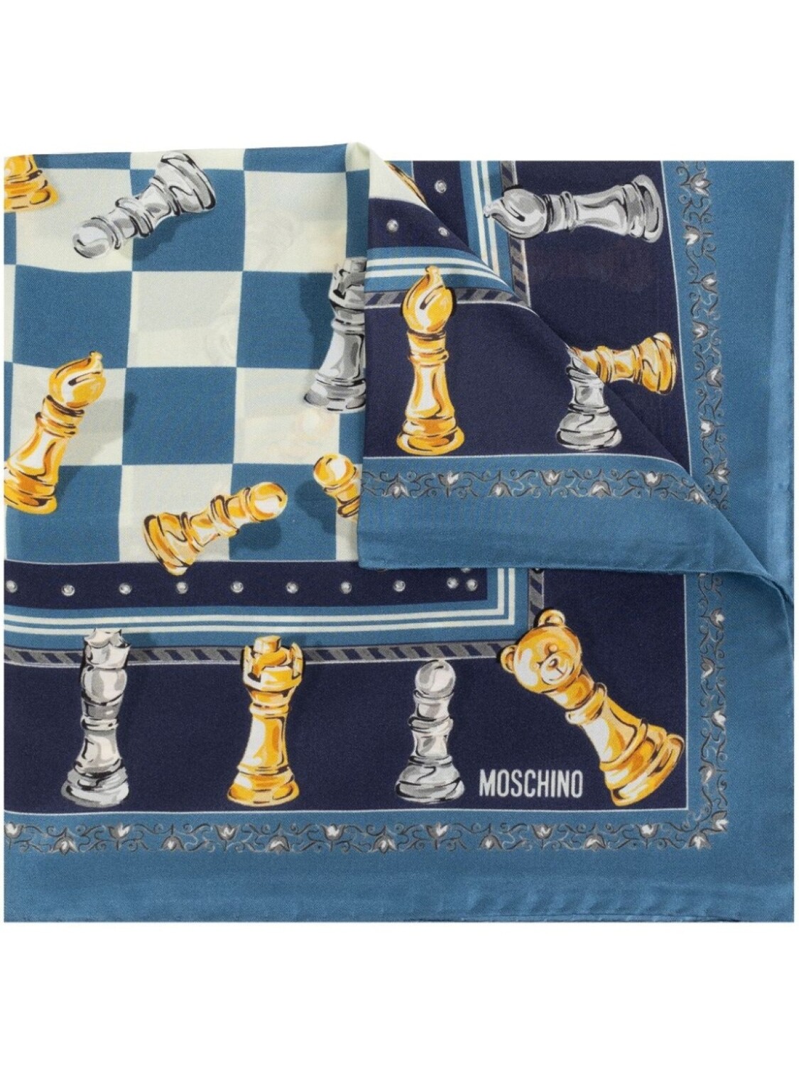 

Moschino шелковый нагрудный платок, синий