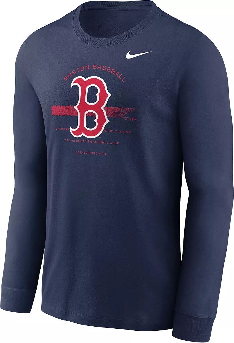 

Мужская темно-синяя футболка с длинным рукавом и логотипом Nike Boston Red Sox
