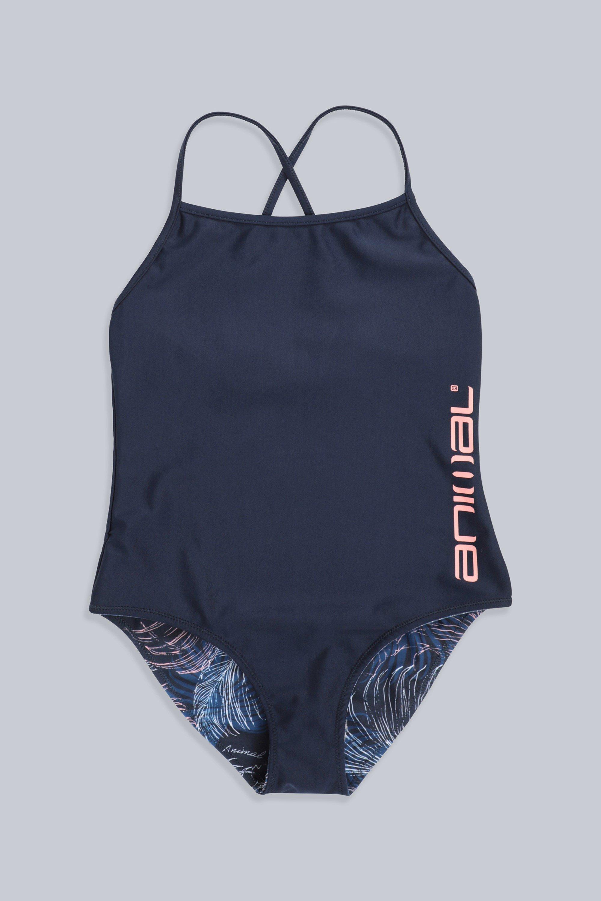 Купальник для отпуска Пляжный цельный купальный костюм из переработанных материалов Animal, синий
