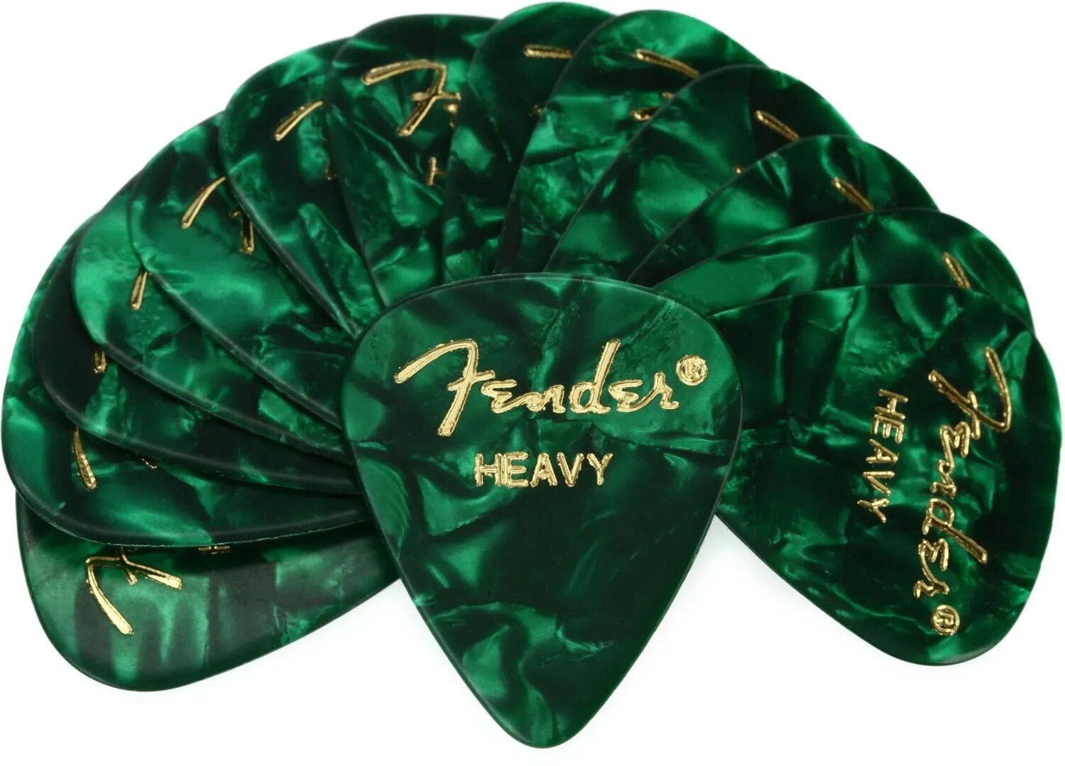 

Целлулоидные медиаторы Fender 351 Shape Premium — темно-зеленые, 12 шт.