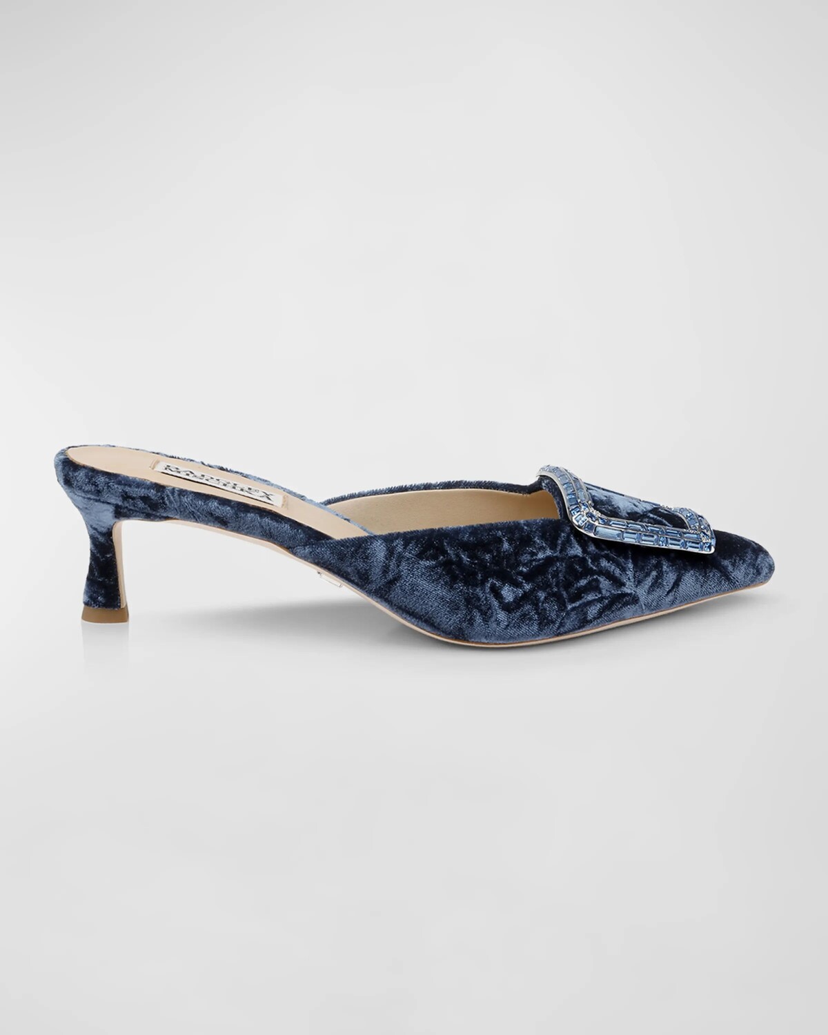 

Бархатные туфли-мюли Abigayl с пряжкой Badgley Mischka, цвет French Blue