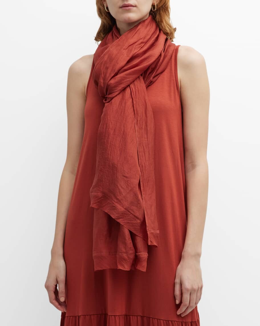 

Полупрозрачный шелковый шарф из стираной ткани Eileen Fisher