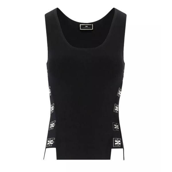 

Футболка top with logo Elisabetta Franchi, черный