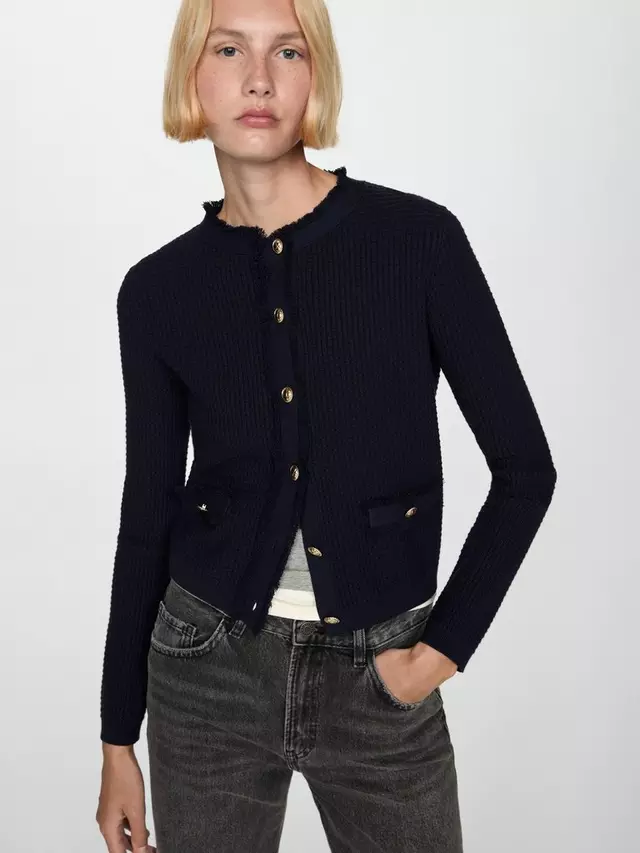 

Куртка Mango Cococha Knit Pocket, темно-синий