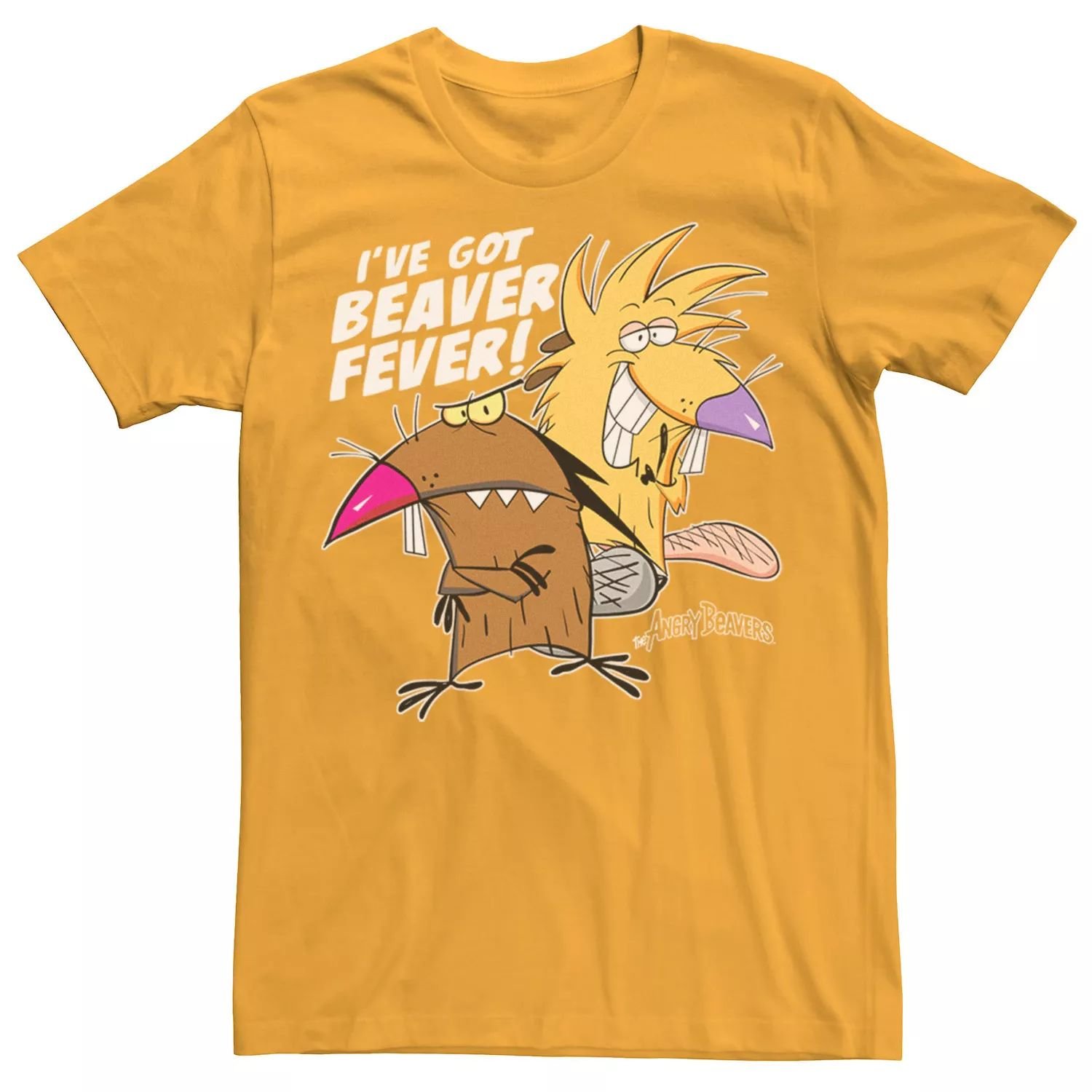 

Мужская футболка Angry Beavers I've Got Beaver Fever с портретом Licensed Character, золотой, Желтый