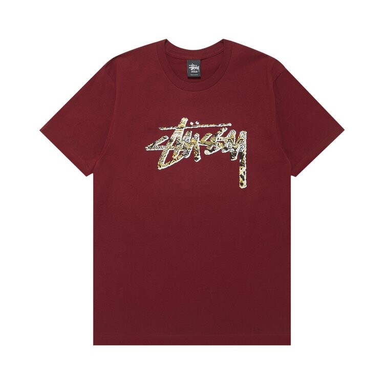 Футболка Stussy Cheetah Stock 'Wine', красный