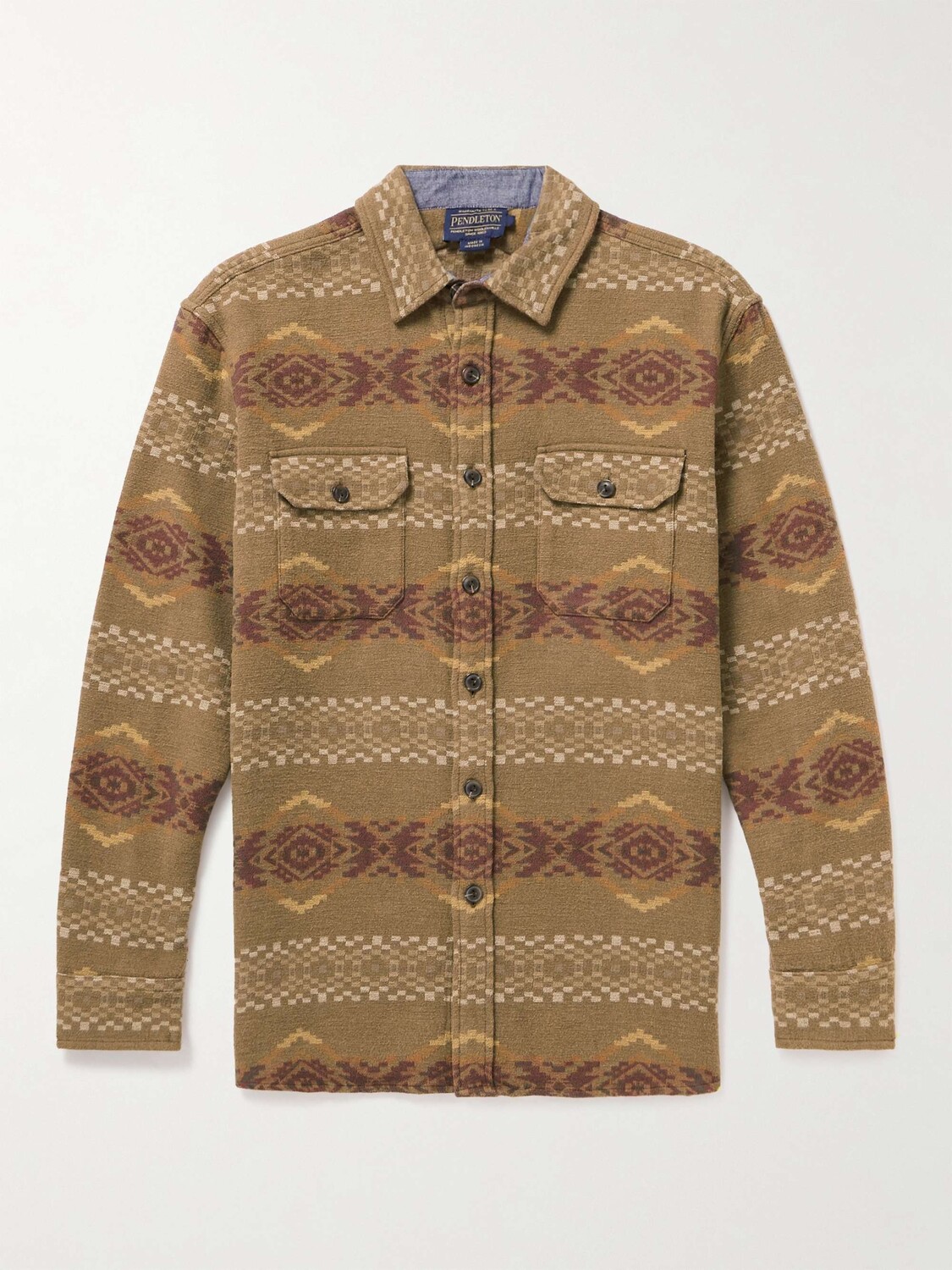 

Рубашка Driftwood из матового хлопка и жаккарда PENDLETON, коричневый