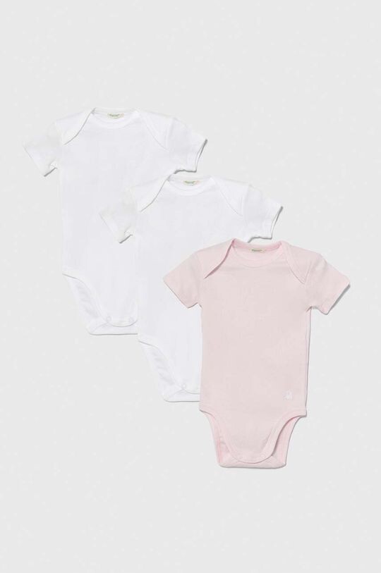 

United Colors of Benetton Комплект из 3 хлопковых боди для малышей, розовый