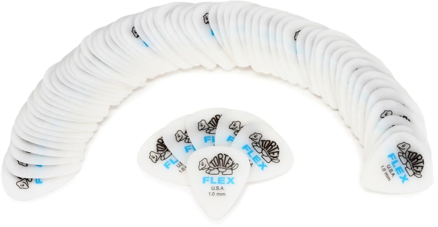 

Стандартные медиаторы Dunlop Tortex Flex, белые, 1,00 мм (72 шт. в упаковке)