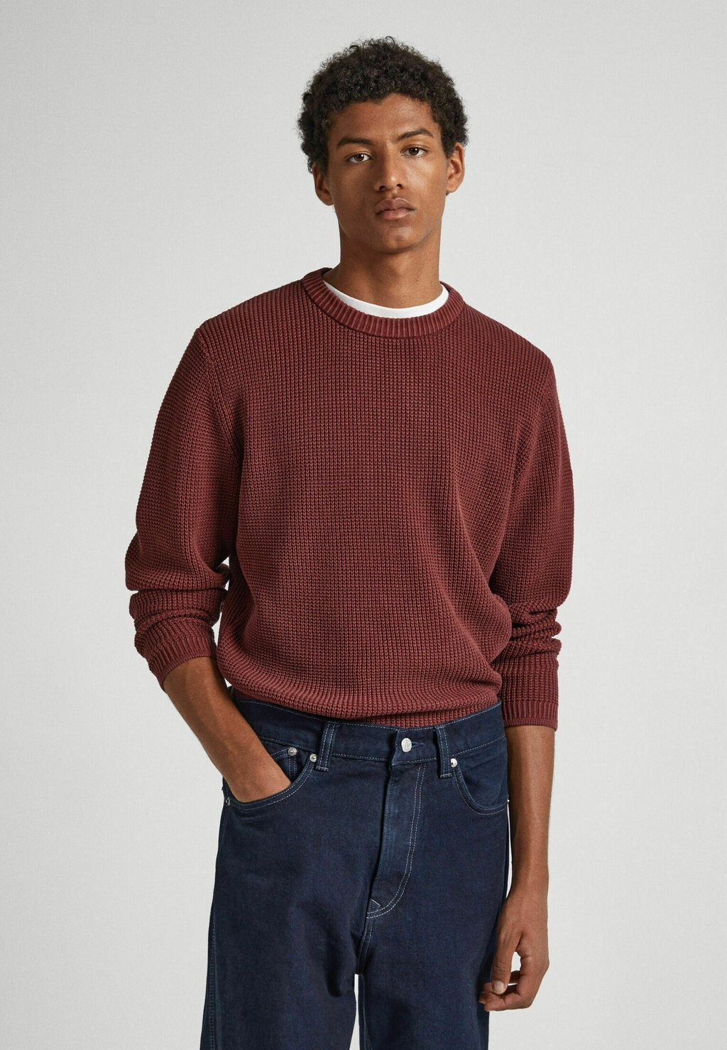 

Вязаный свитер DEAN CREW NECK Pepe Jeans, цвет burgundy red