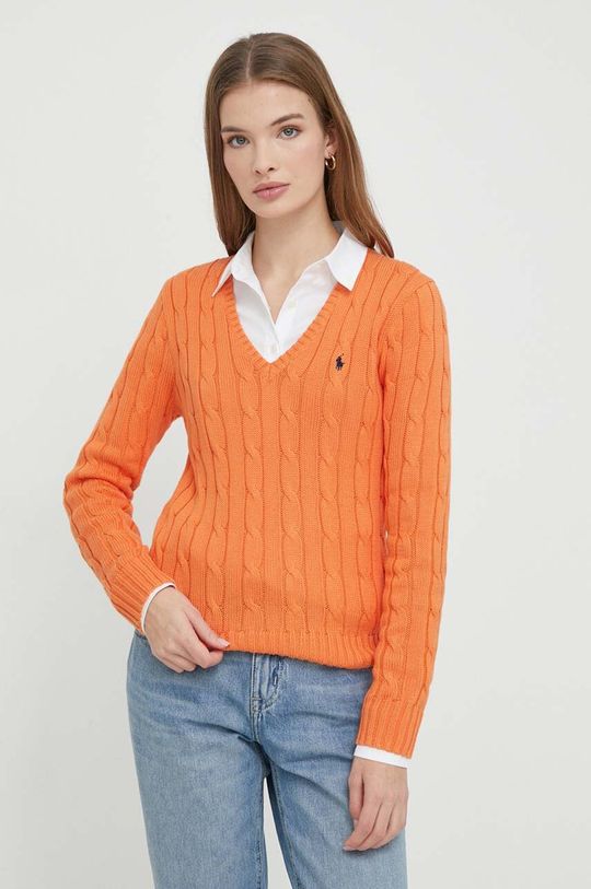 цена Хлопковый свитер Polo Ralph Lauren, оранжевый