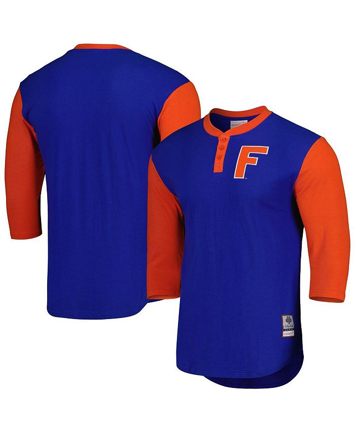 

Мужская футболка Royal Florida Gators Legendary Henley с рукавом 3/4 Mitchell & Ness, синий