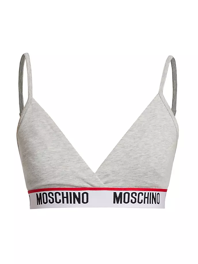 

Бюстгальтер без косточек с треугольными чашками и логотипом Core Moschino, серый