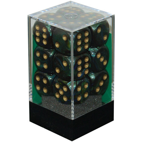 

Аксессуары Chessex Chessex 16mm d6 Set: Scarab Jade w/Gold (12)