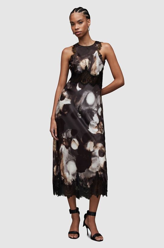 

Платье Alula из смесового шелка AllSaints, серый