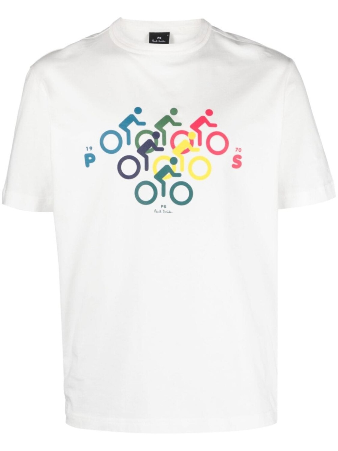 

PS Paul Smith футболка Multibike из органического хлопка с графичным принтом, белый