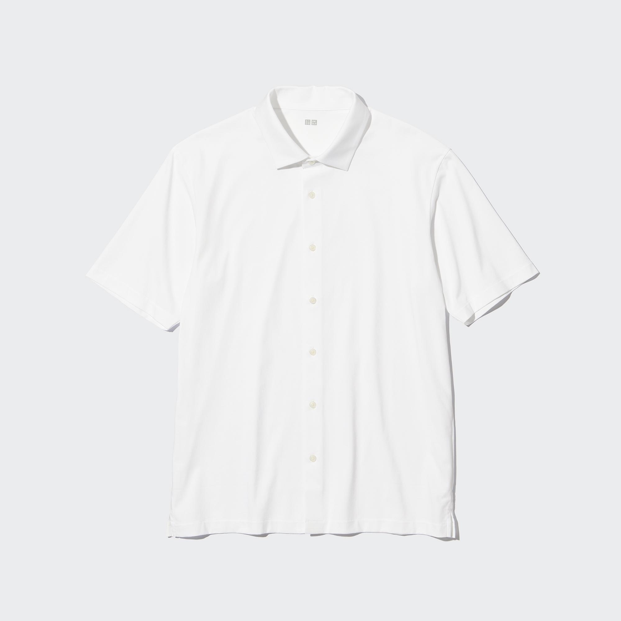 Рубашка-поло Uniqlo AIRism с открытым рукавом, белый рубашка поло uniqlo airism long sleeved черный