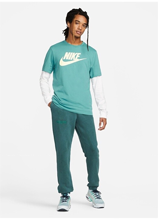 

Зеленая мужская футболка с круглым вырезом Nike, Зеленый