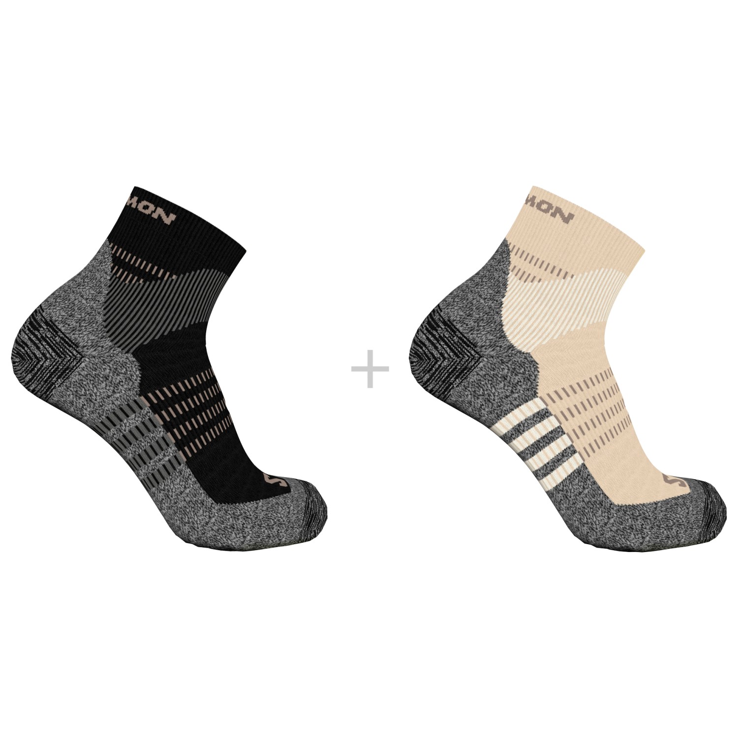 Походные носки Salomon X Ultra Access Quarter 2 Pack, цвет Bleached Sand/Black