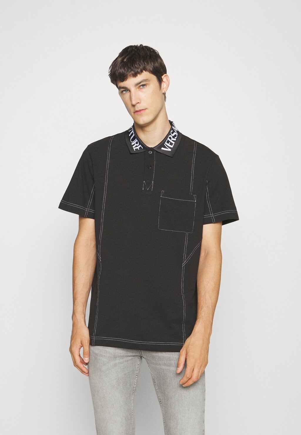 

Поло Logo Collar Versace Jeans Couture, черный