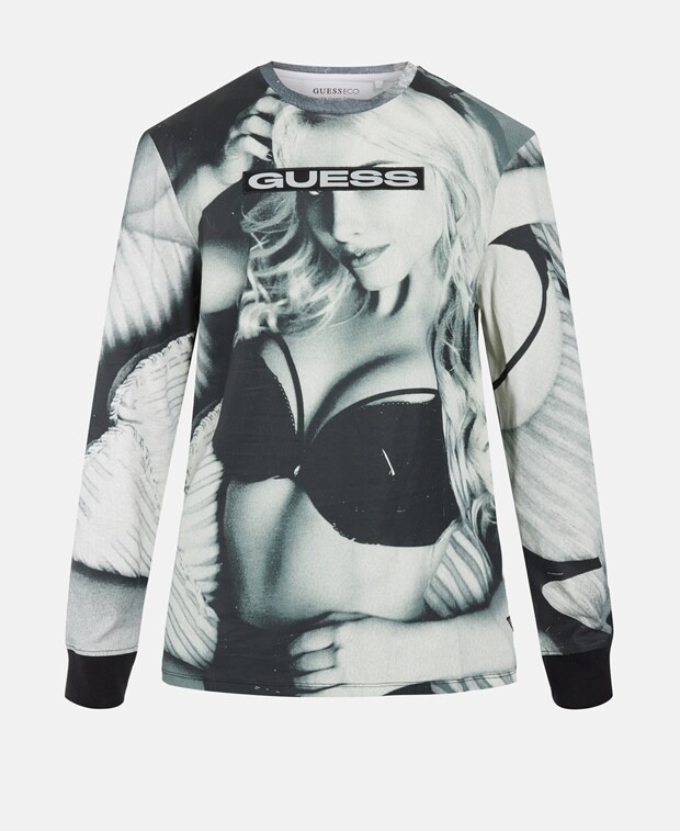 

Топ с длинными рукавами Guess, бирюзовый