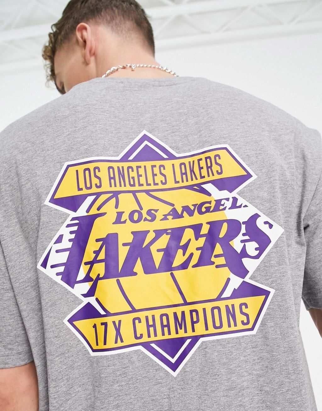 

Серая футболка с принтом New Era LA Lakers Champions, Серый