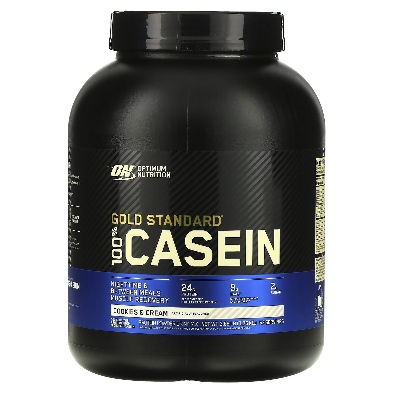 

Золотой стандарт, 100% казеин, печенье и сливки, 1,75 кг (3,86 фунта), Optimum Nutrition