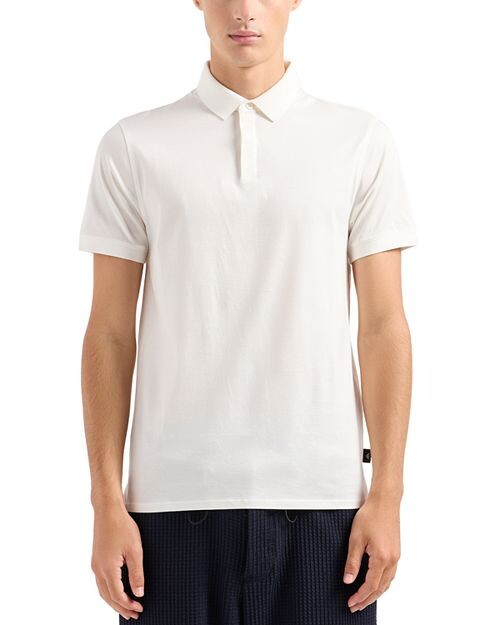 

Рубашка поло с короткими рукавами из мерсеризованного хлопка Emporio Armani, цвет Ivory/Cream