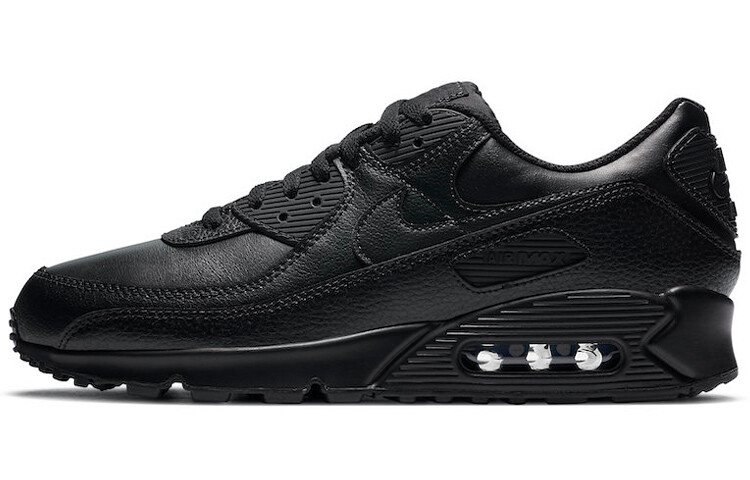 

Кожаные кроссовки Nike Air Max 90 тройной черный (2020)