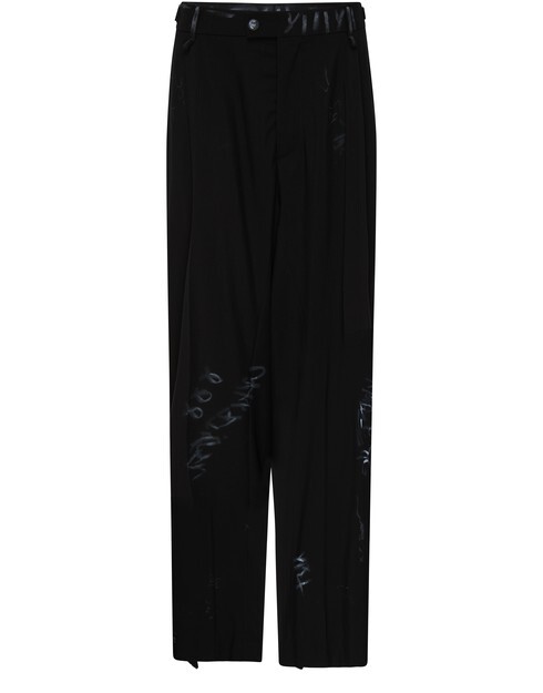 

Брюки строгого кроя с граффити Balenciaga, черный