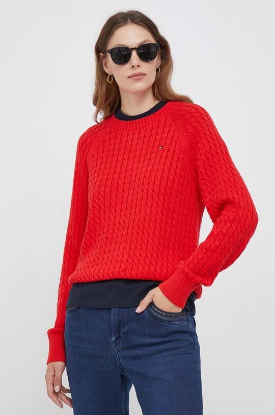 

Хлопковый свитер Tommy Hilfiger, красный